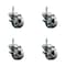 Service Caster Semi Steel Swvl Grip Ring Caster Set 4 w/3''Wheel&7/16''Stem-4 Swvl w/Top Lck BRK, 4PK SCC-GR20S314-SSS-TLB-716138-4 - alternate 1